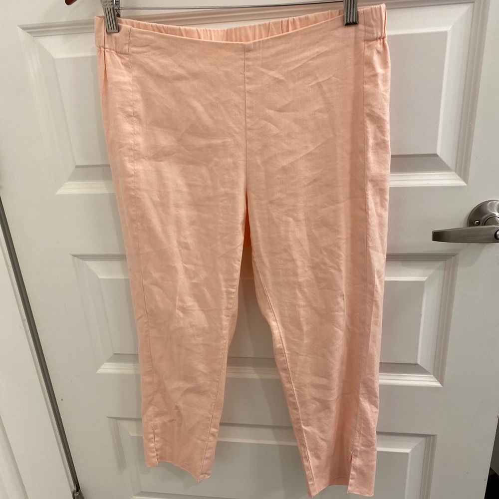 J. Jill Linen Stretch Pleated Blush Pants